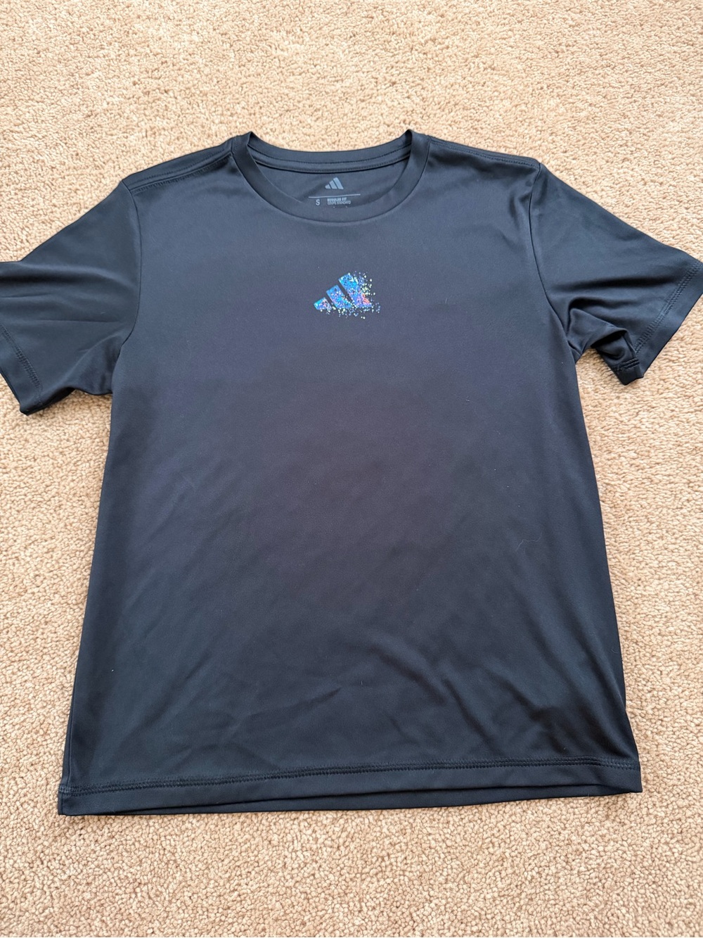Adidas Boys Graphic Performance T-Shirt Black Size 8 Small